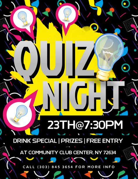 quiz night flyer template|Free Customizable Quiz Night Poster Templates .